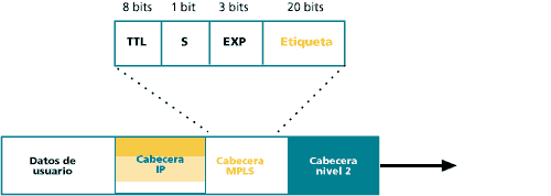 (Figura
7) Estructura de la cabecera genérica MPLS